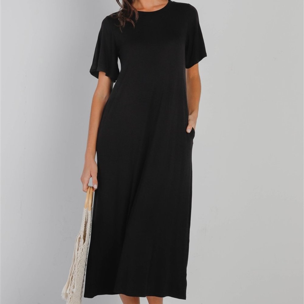 Short Sleeve Midi Dress